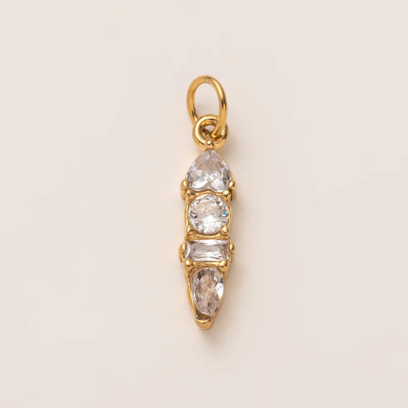 Charms Pendentif Barre - Strass Blanc