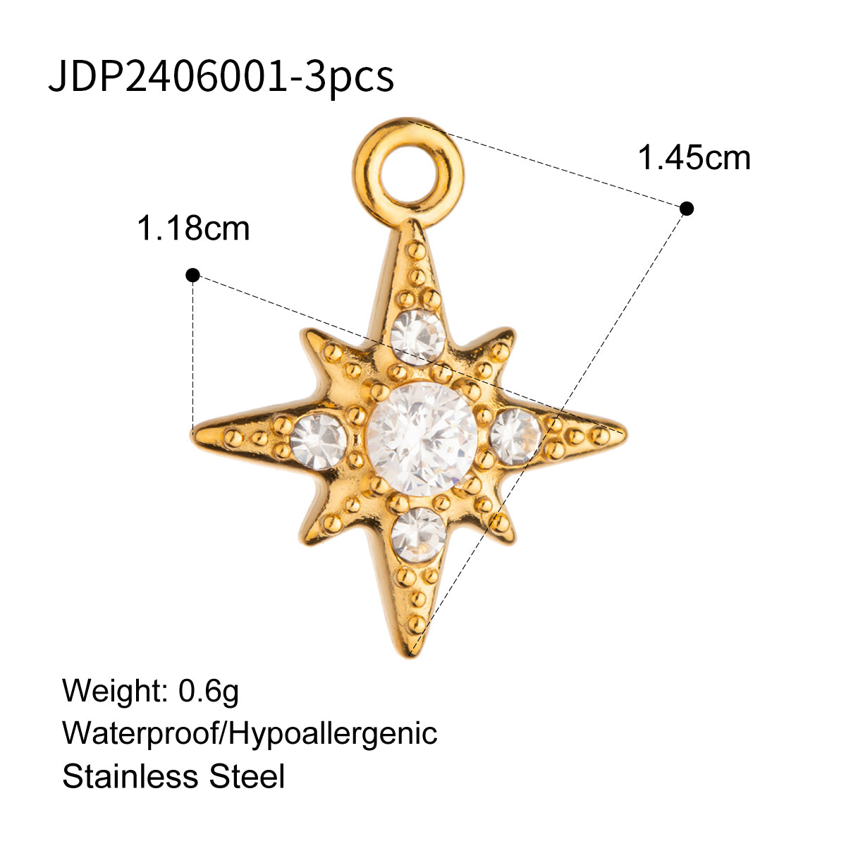 Charms Etoile - Strass Blanc