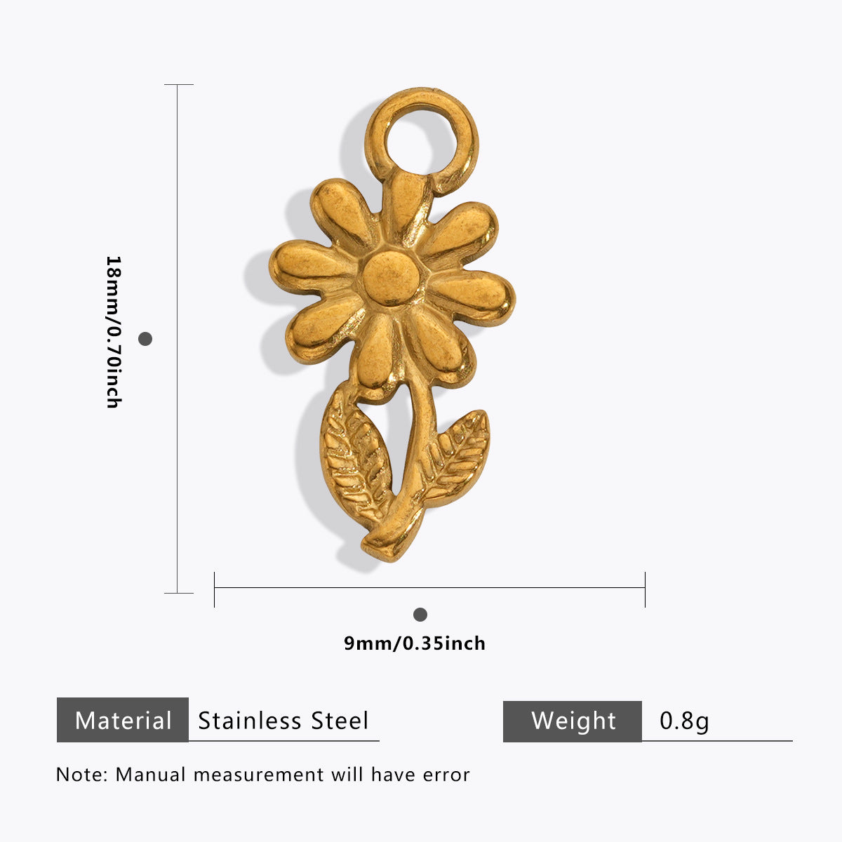 Charms Fleur Marguerite Tournesol - Doré Or