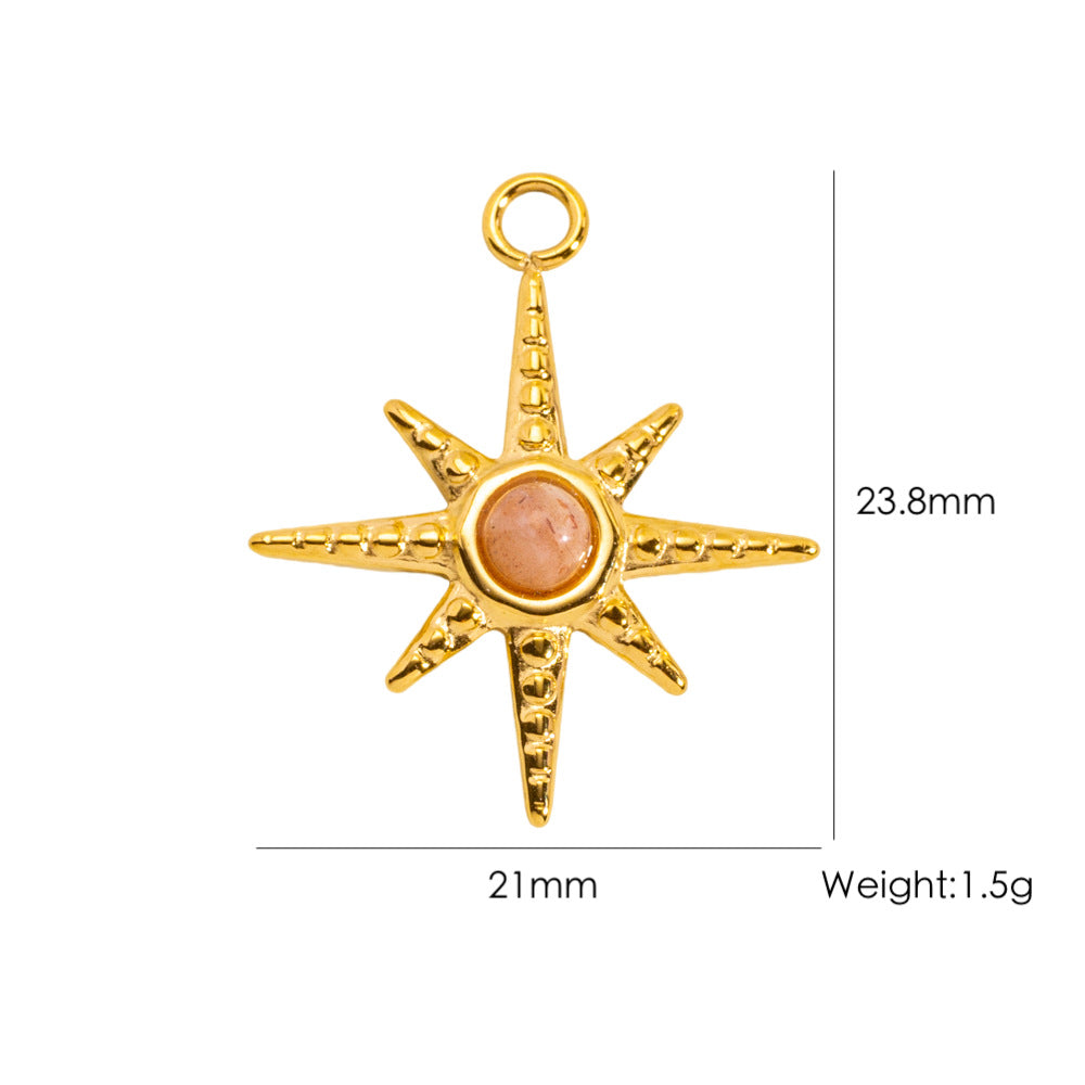 Charms Etoile Soleil - Résine Pierre Beige