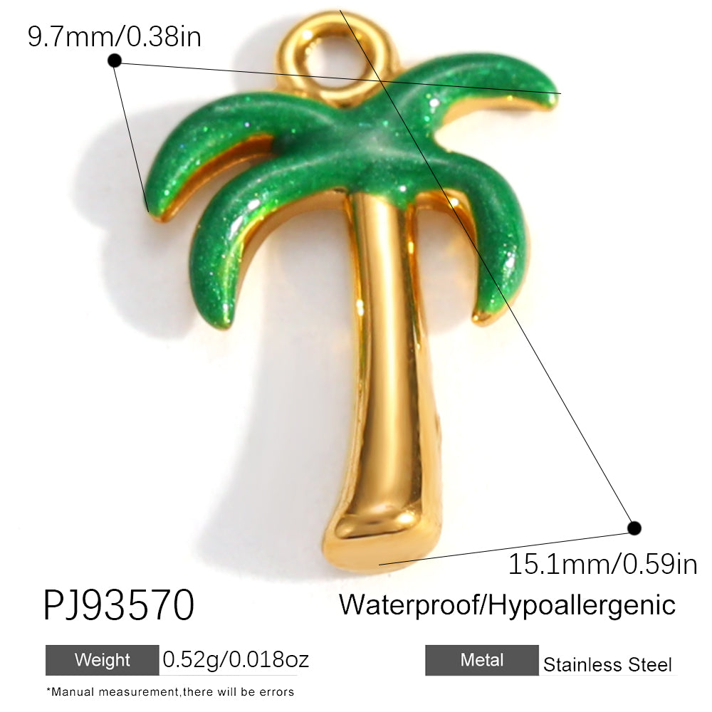 Charms Cocotier Palmier - Email Vert