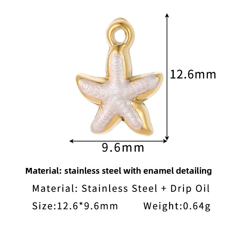 Charms Etoile de mer petit - Email Blanc