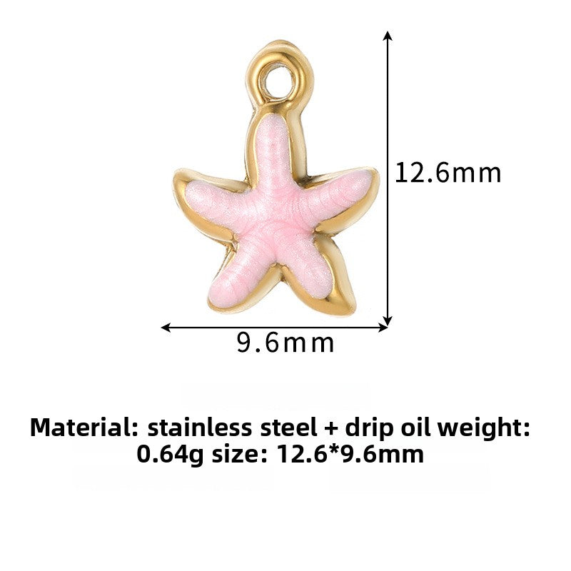 Charms Etoile de mer petit - Email Rose clair