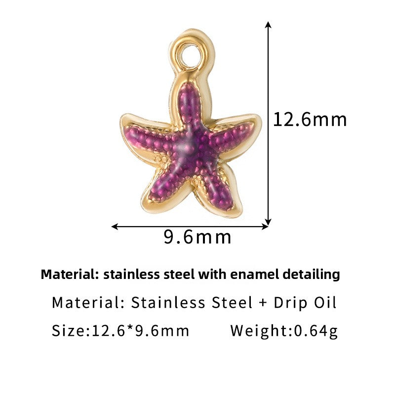 Charms Etoile de mer petit - Email violet