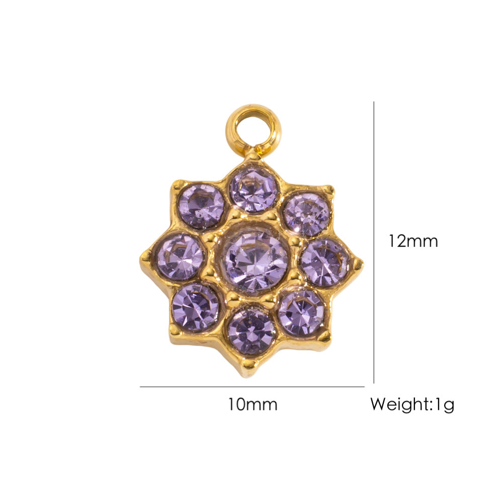 Charms Fleur - Strass violet