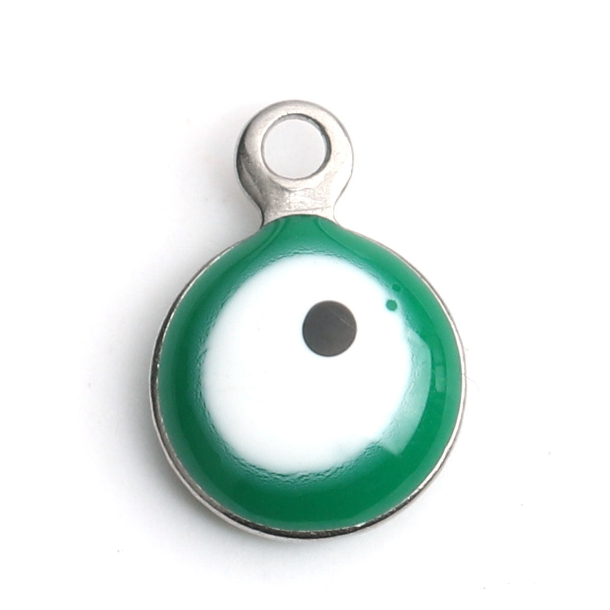 Charms Oeil vert - Argent