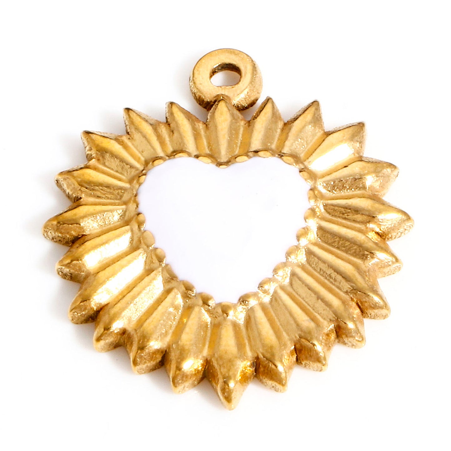 Charms Coeur Ex Voto émail Blanc
