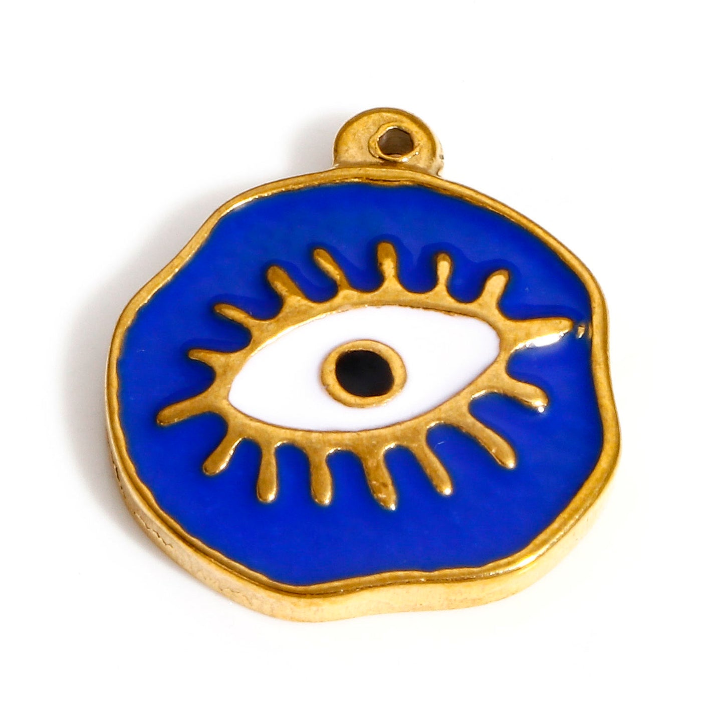 Charms Médaille Oeil émail bleu