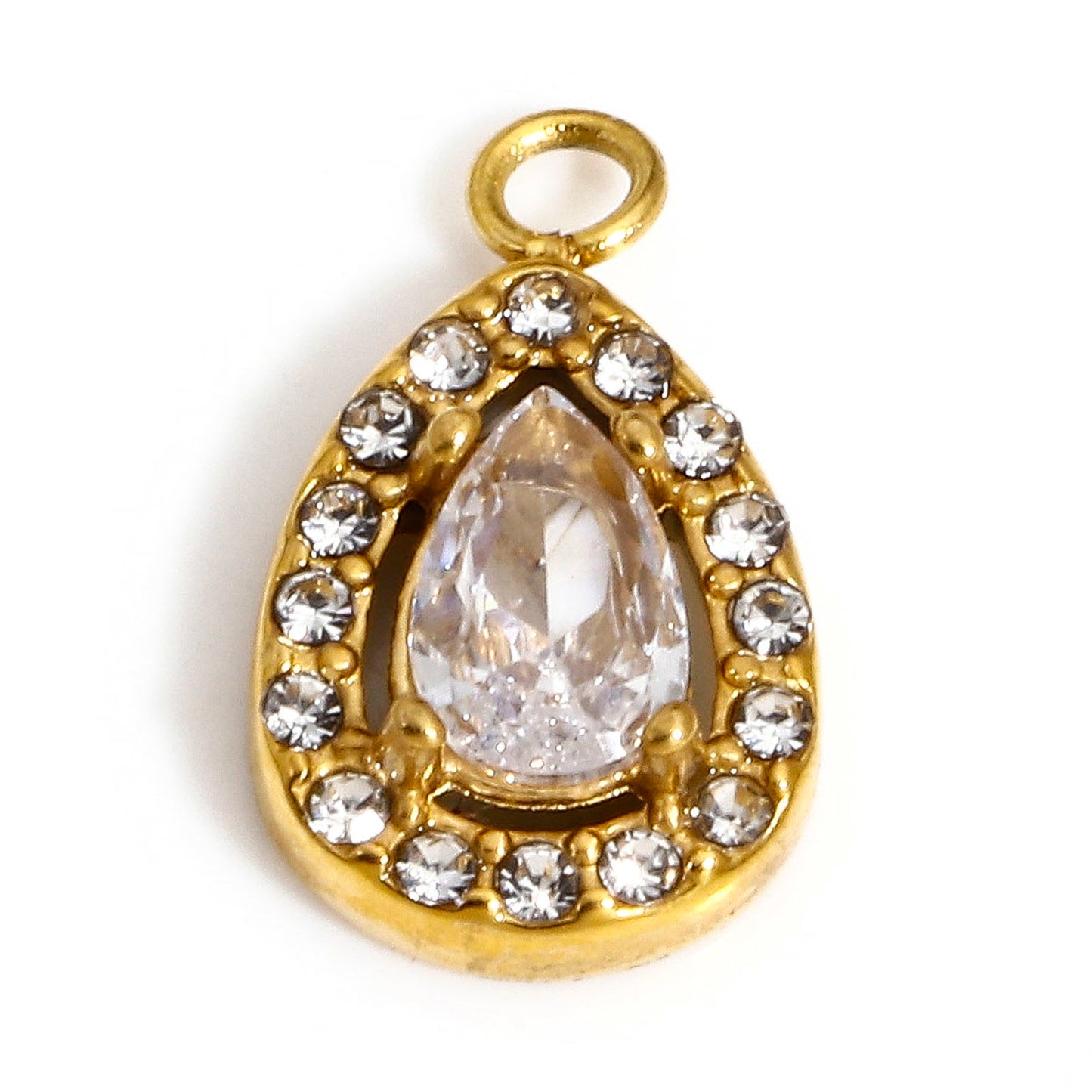 Charms Goutte Strass blanc