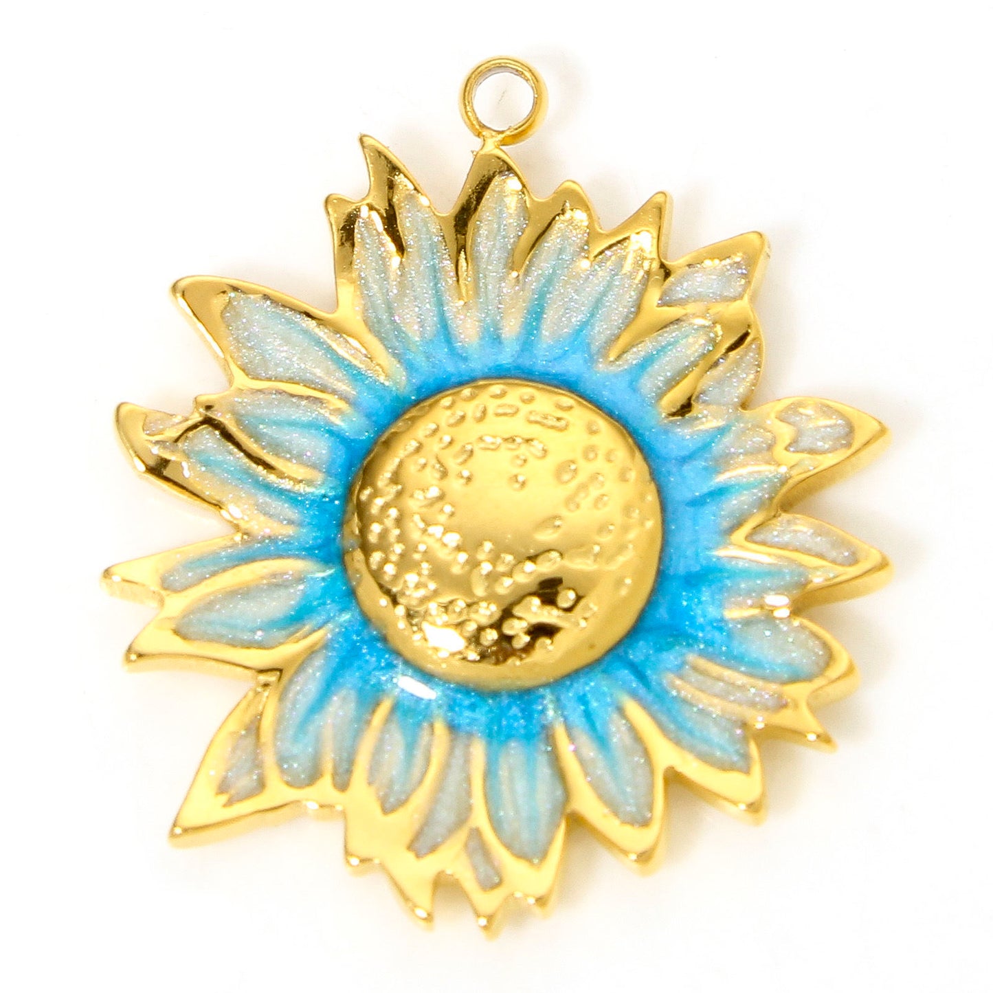 Charms Fleur - Email Bleu