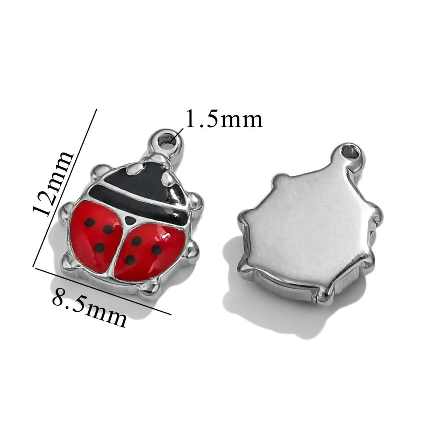 Charms Coccinelle émail rouge - Argent