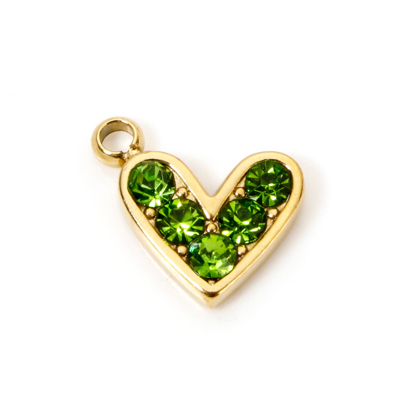 Charms Coeur Strass Vert