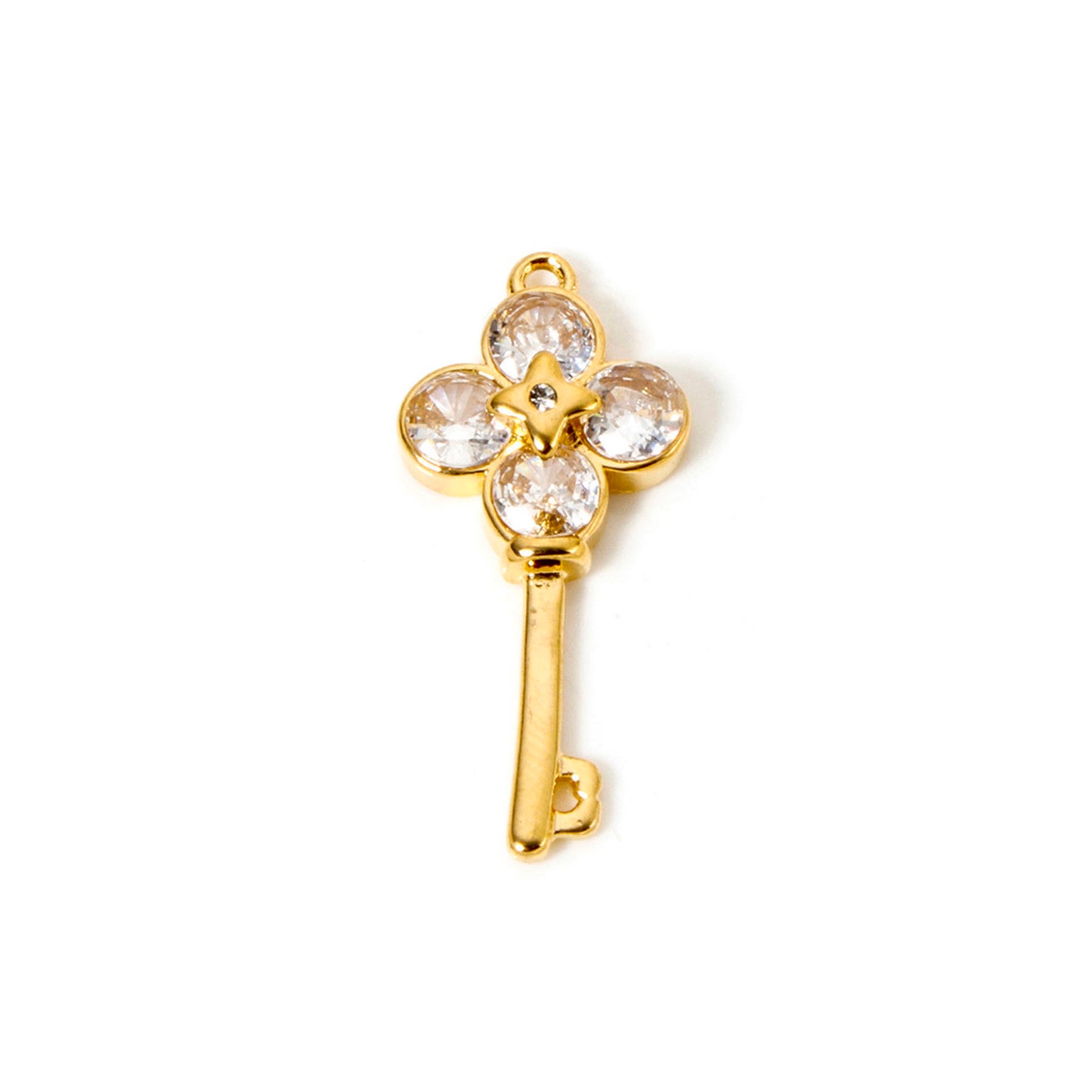 Charms Clé Strass Blanc