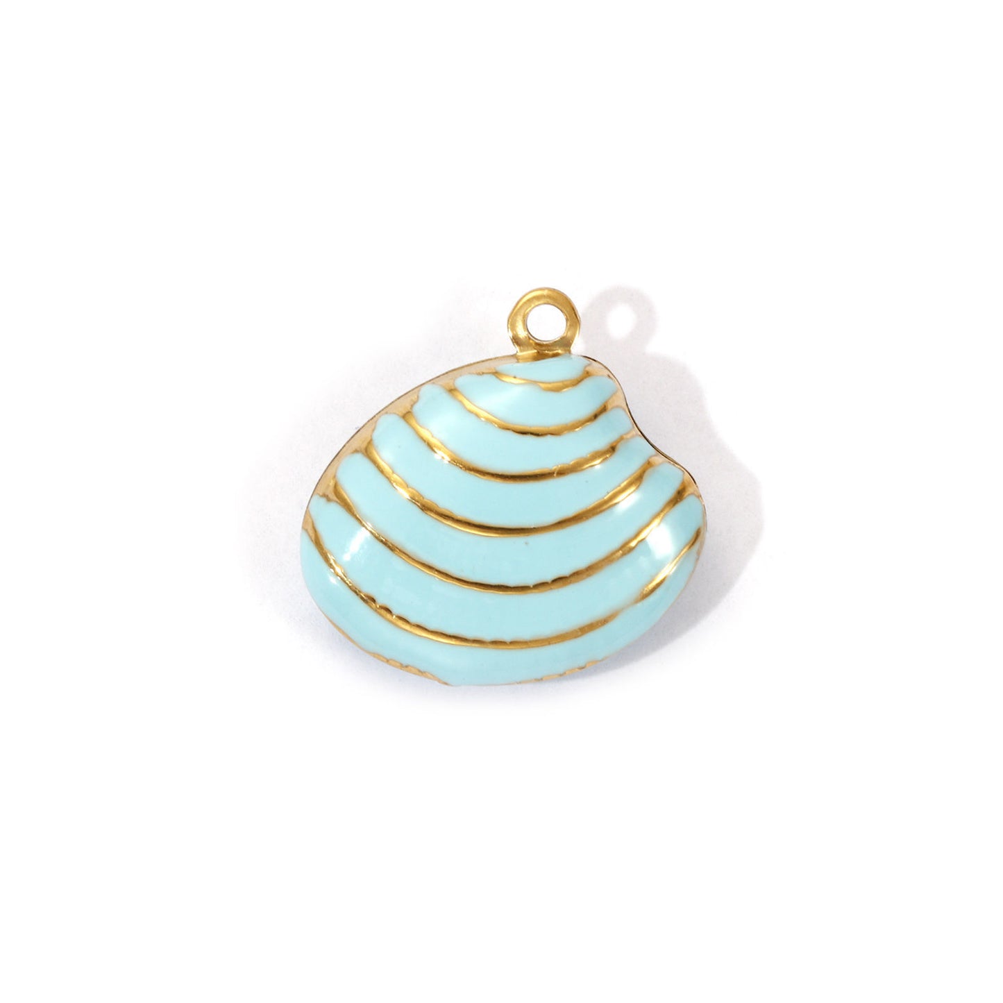 Charms Coquillage Palourde - Email Bleu Turquoise