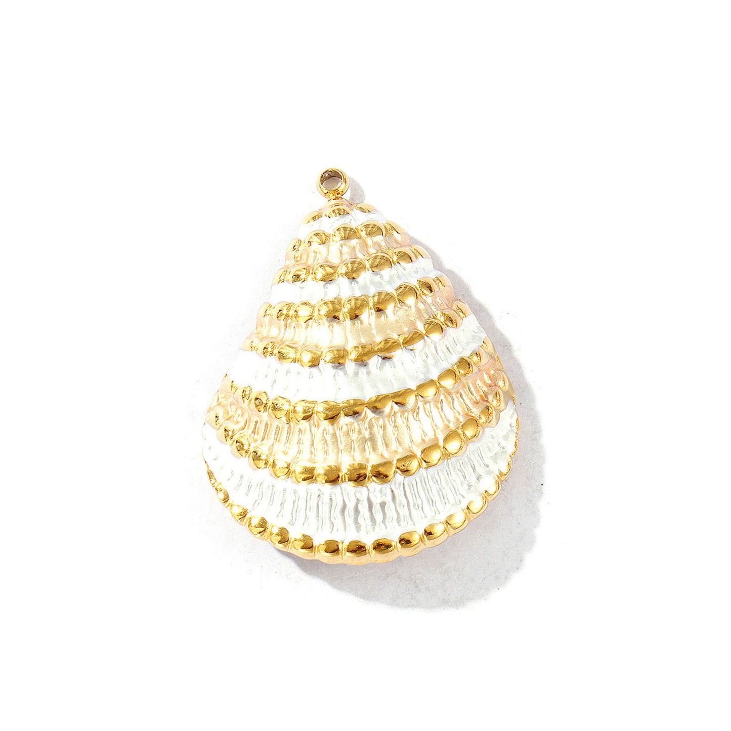 Charms Coquillage Moule - Email Blanc Beige