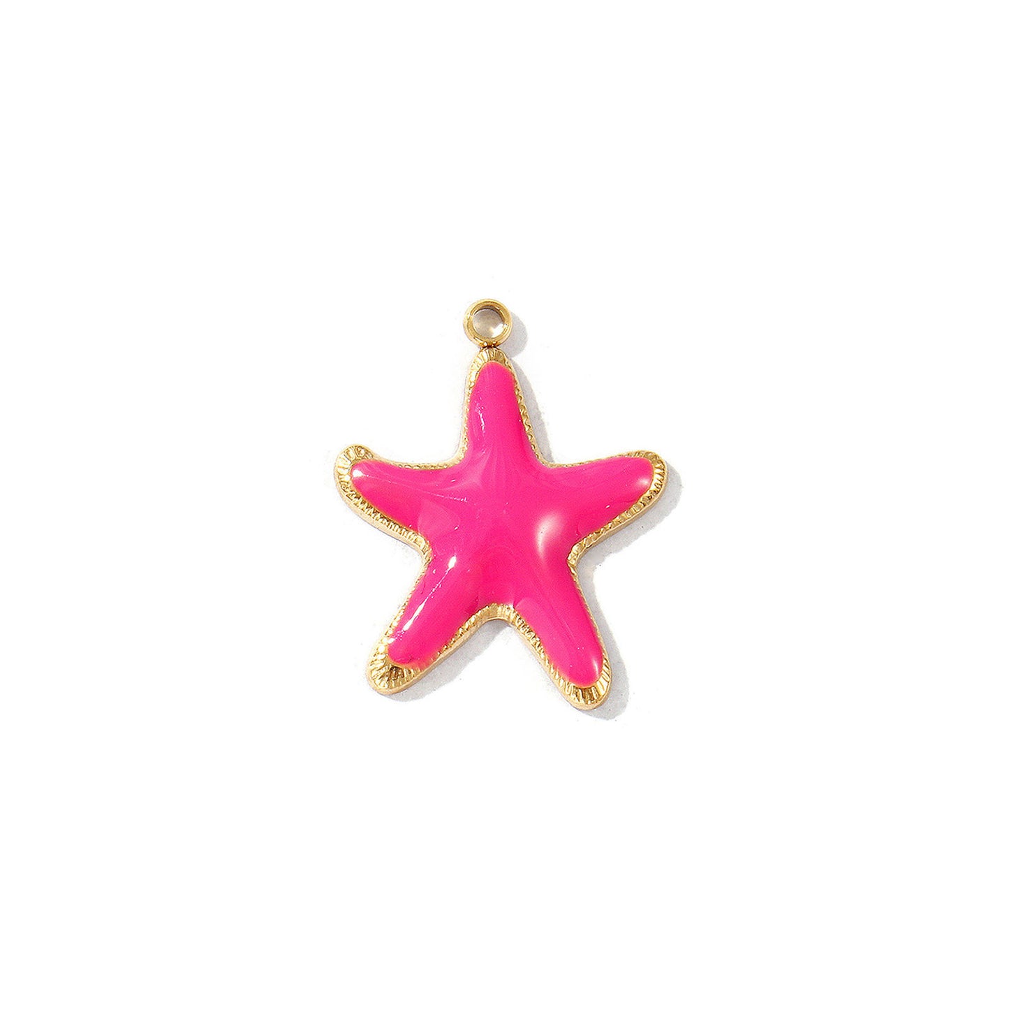 Charms Etoile de mer - Email rose