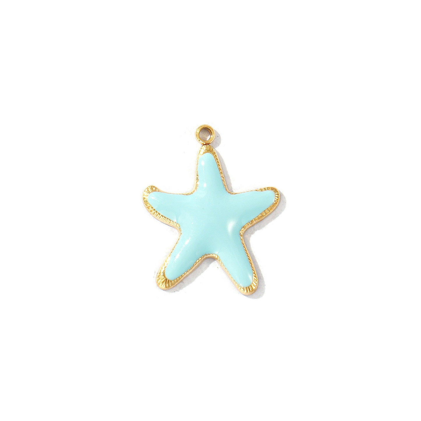 Charms Etoile de mer - Email turquoise