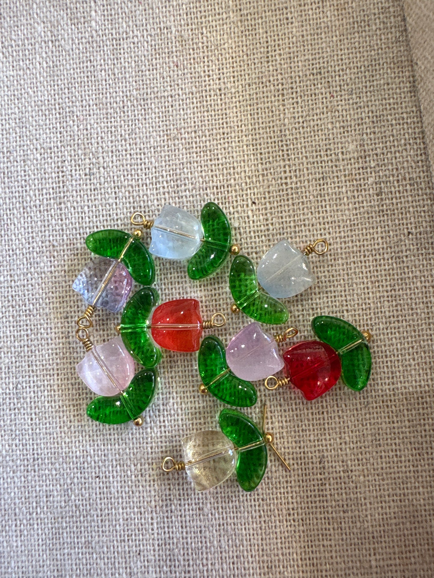 Charms fleur tulipe verre Multi