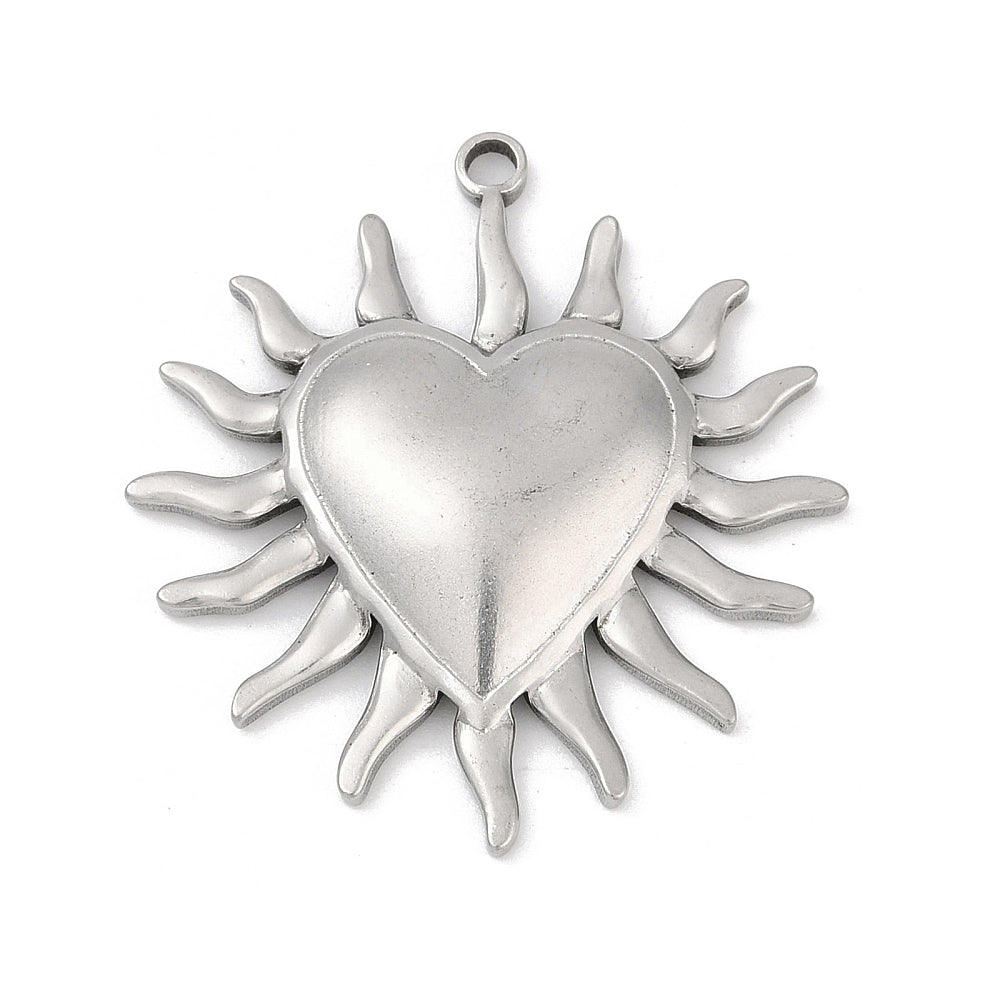 Charms Coeur Soleil - Argent