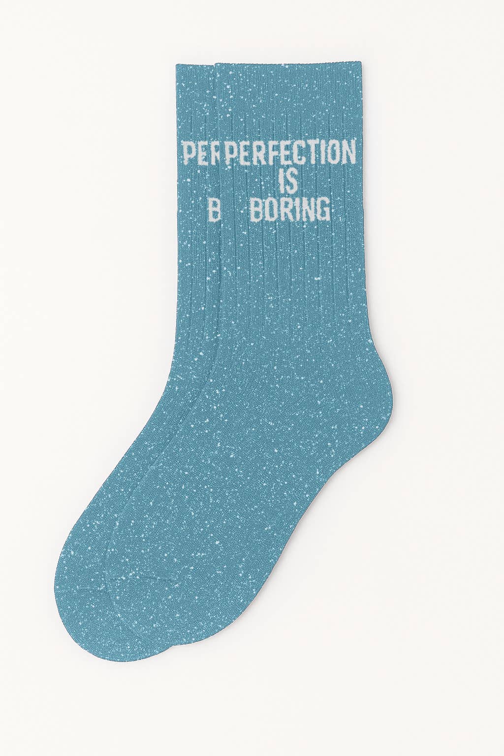 Chaussettes à Paillettes à Message "Perfection is Boring"