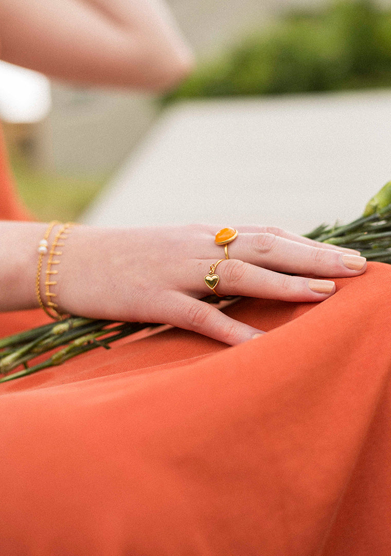 Bague Rosie - Jade teintée Jaune