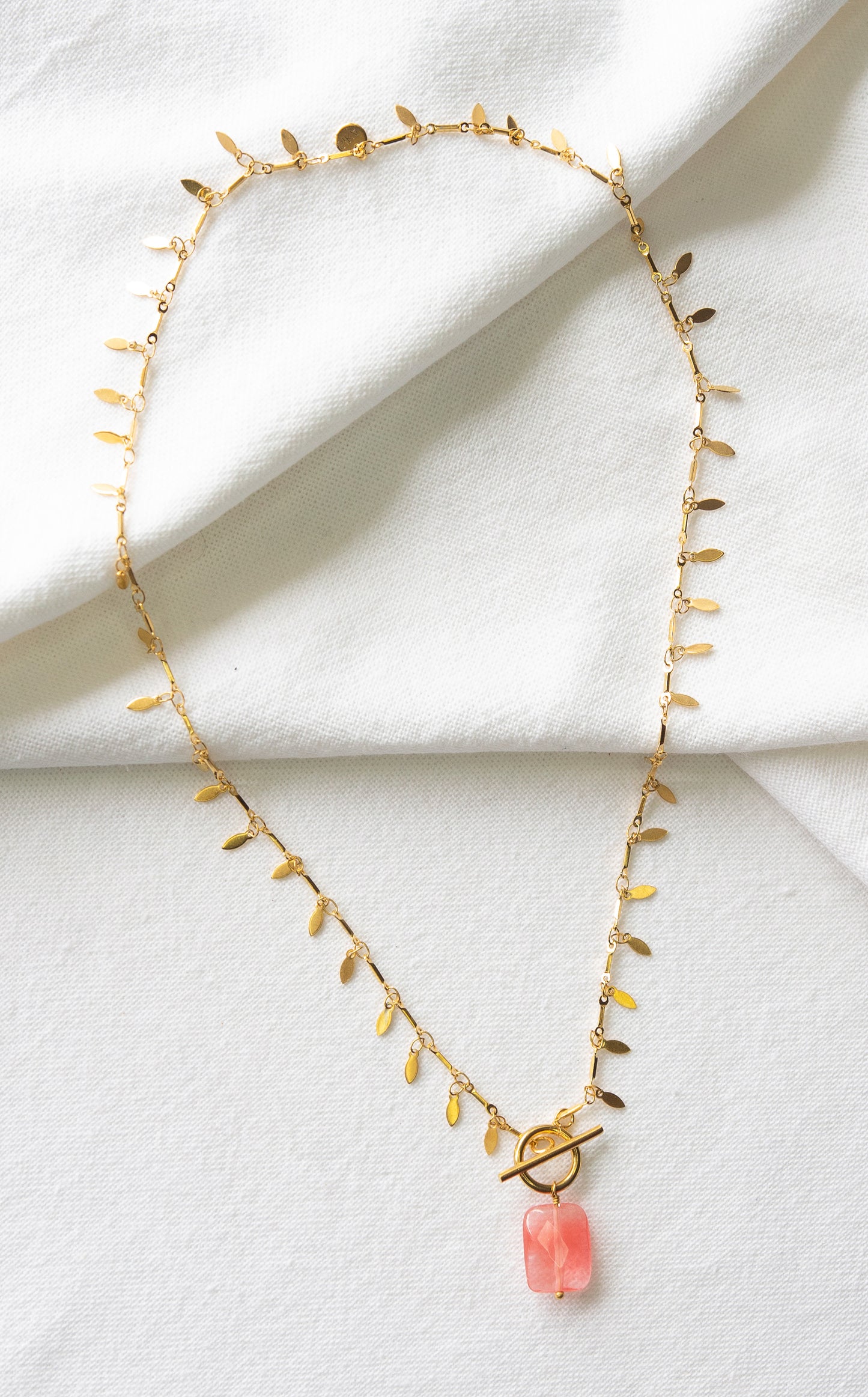Collier Lou - Quartz cerise