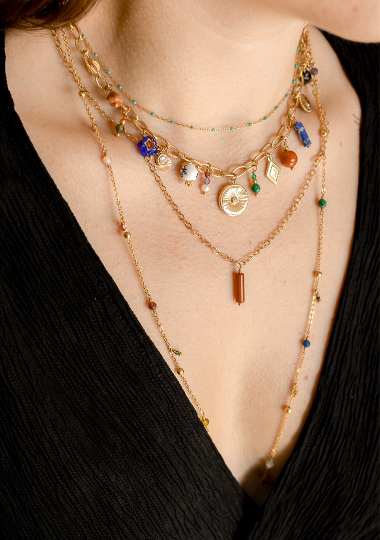 Collier Isa - Jaspe rouge