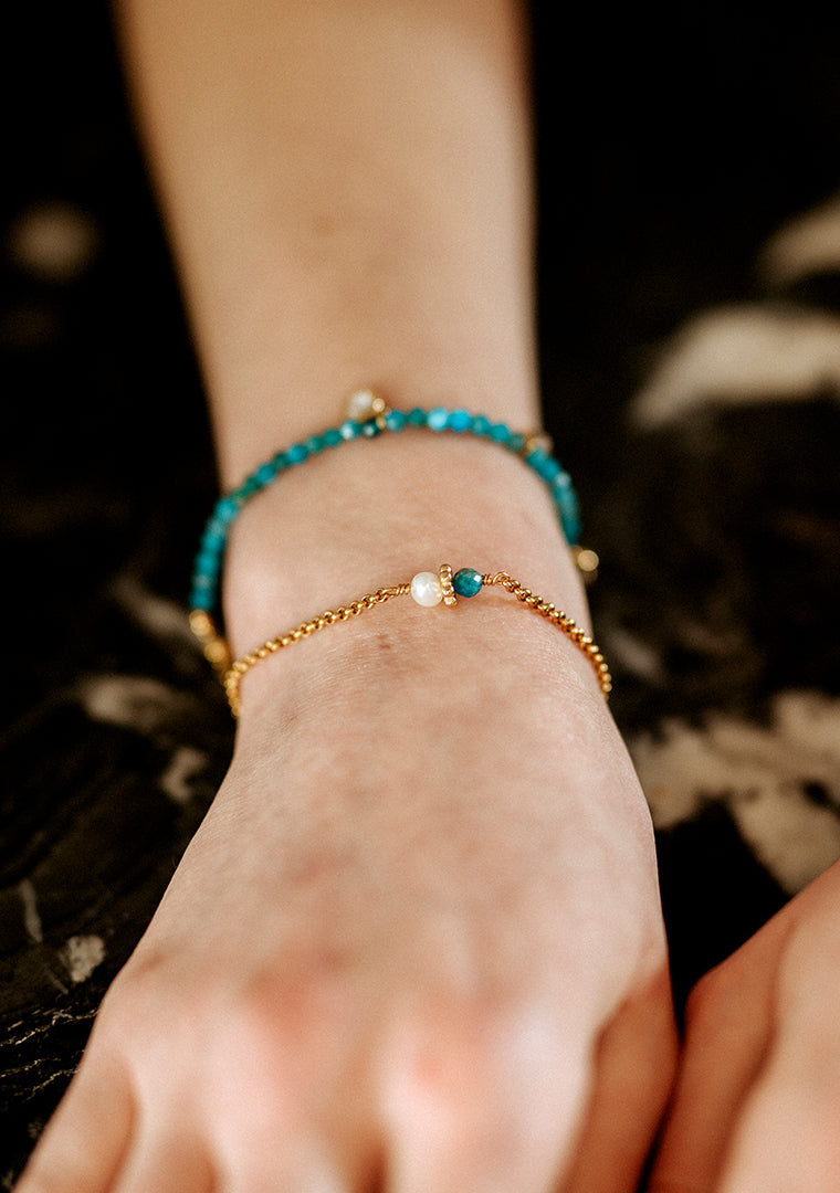 Bracelet Tisha - Apatite & Perle d’eau douce