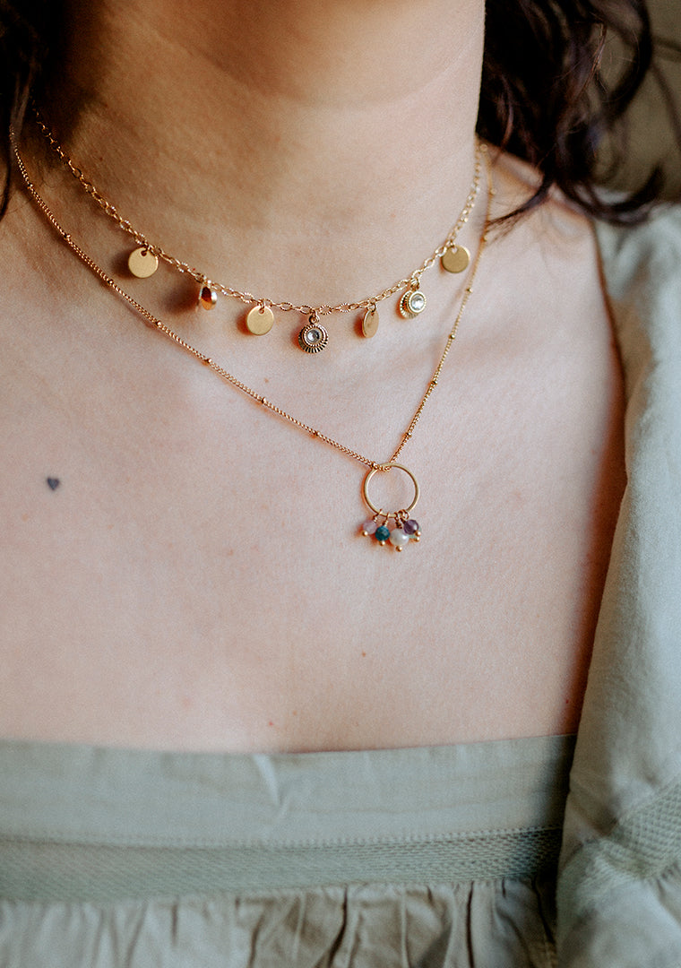 Collier Perla - Multi-pierres pastel