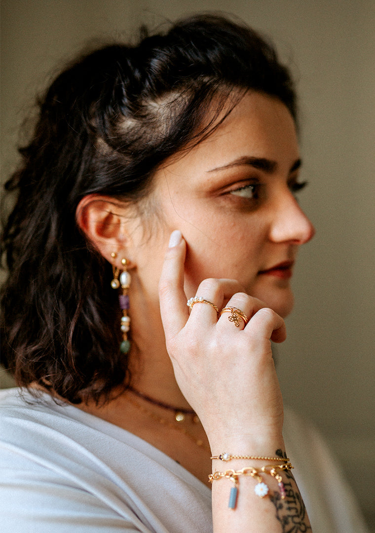 Bracelet Tisha - Améthyste & Perle d’eau douce