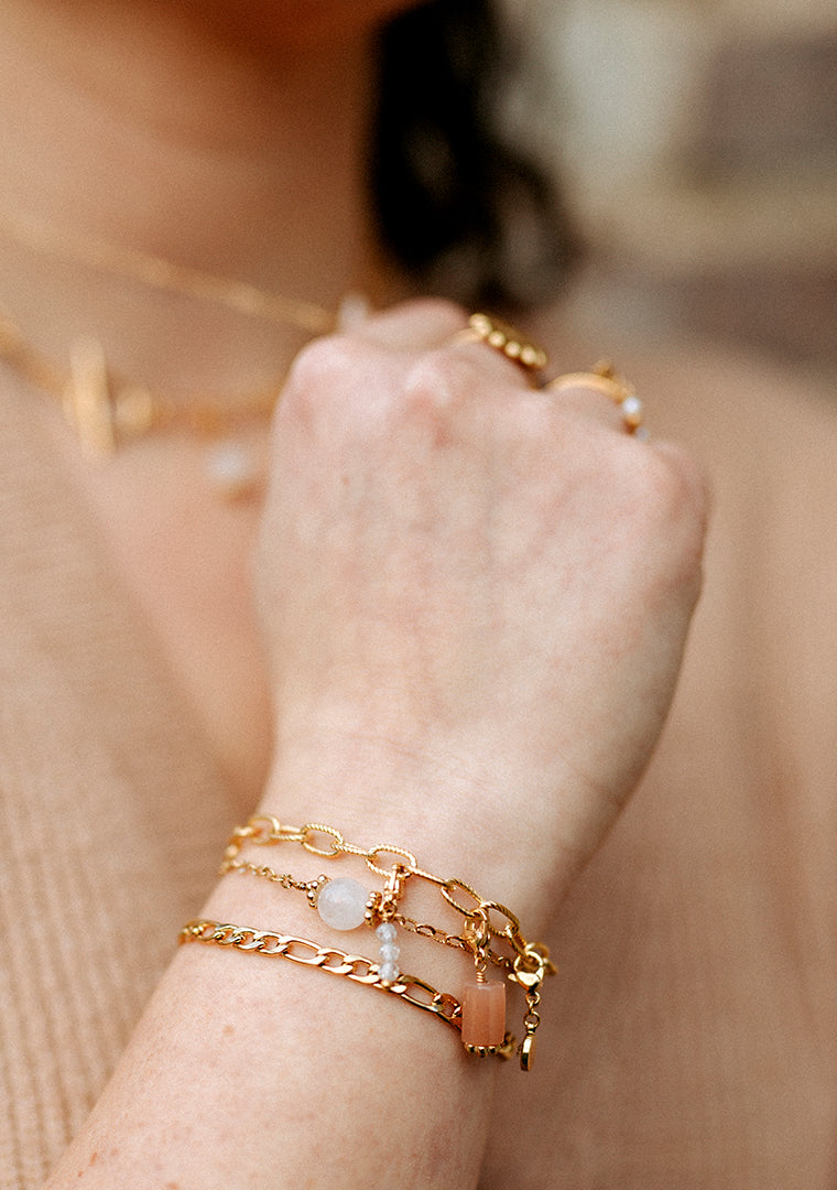 Bracelet Osiris - Jade teintée blanche