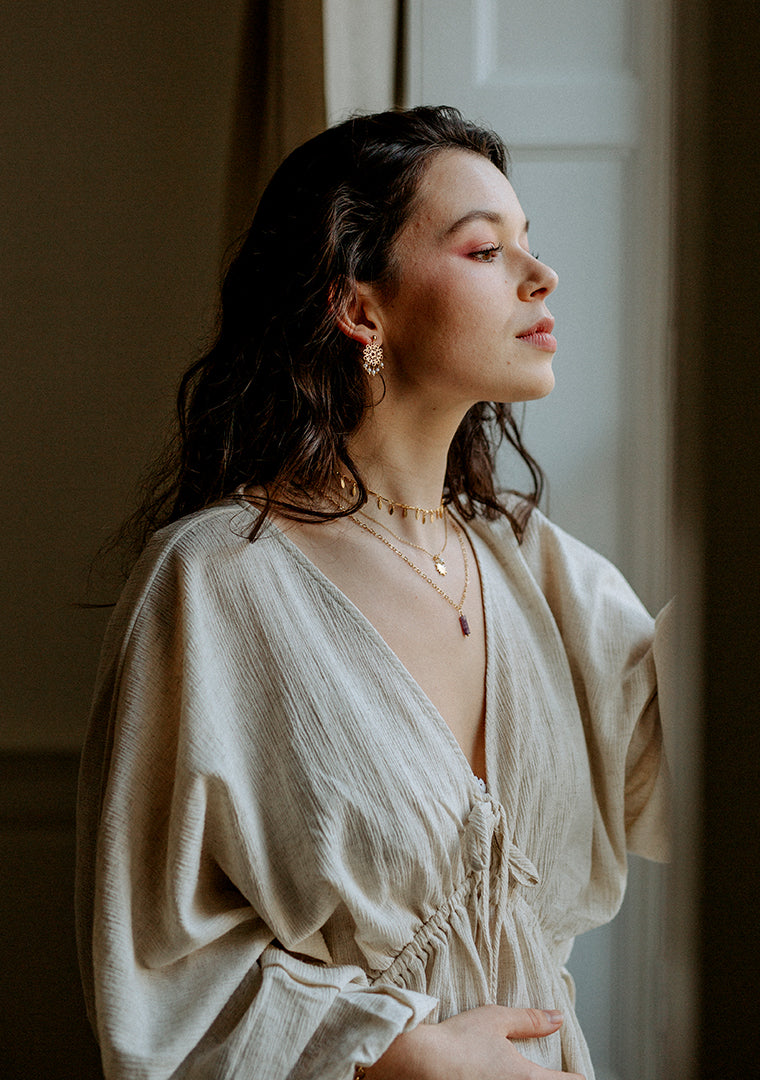 Collier Isa - Lépidolite violette