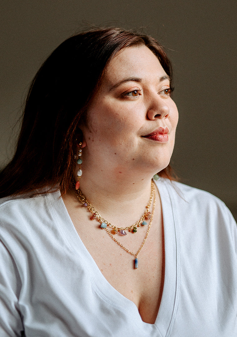 Collier Isa - Lépidolite bleue