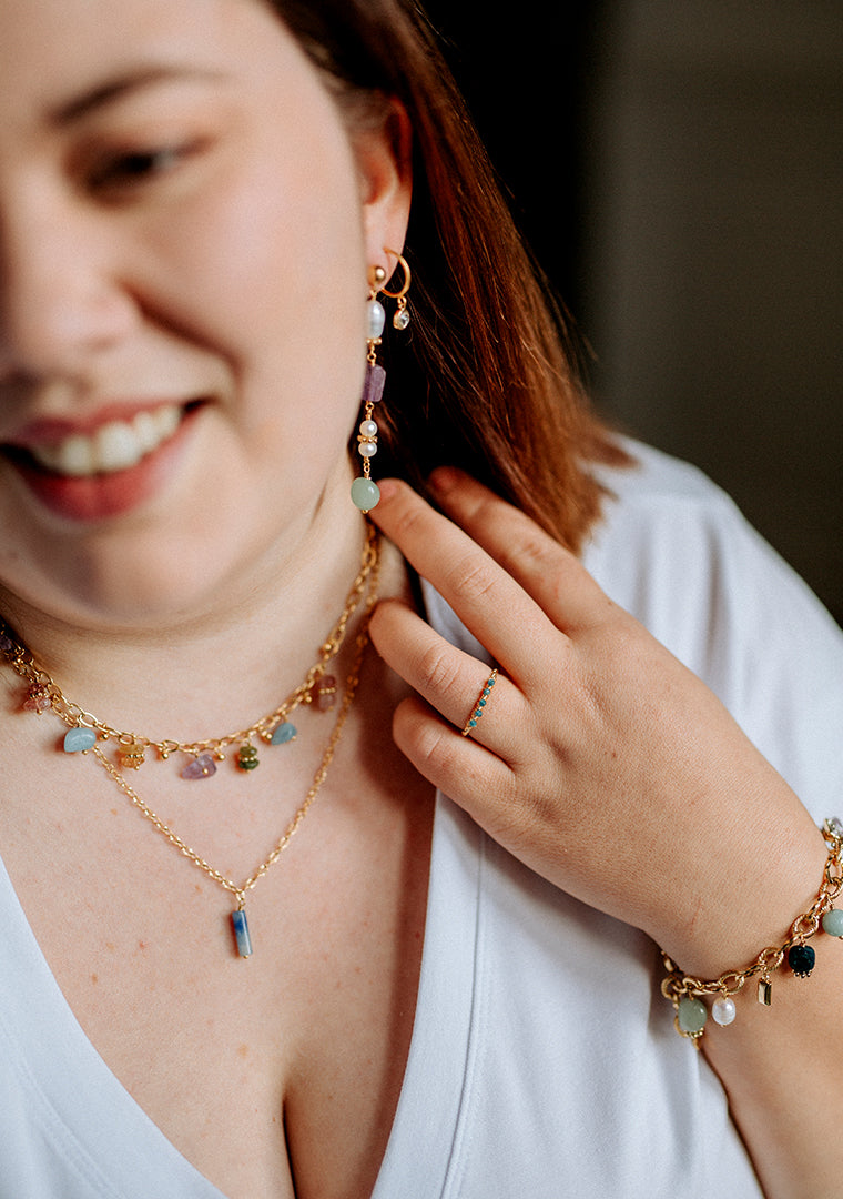 Collier Isa - Lépidolite bleue