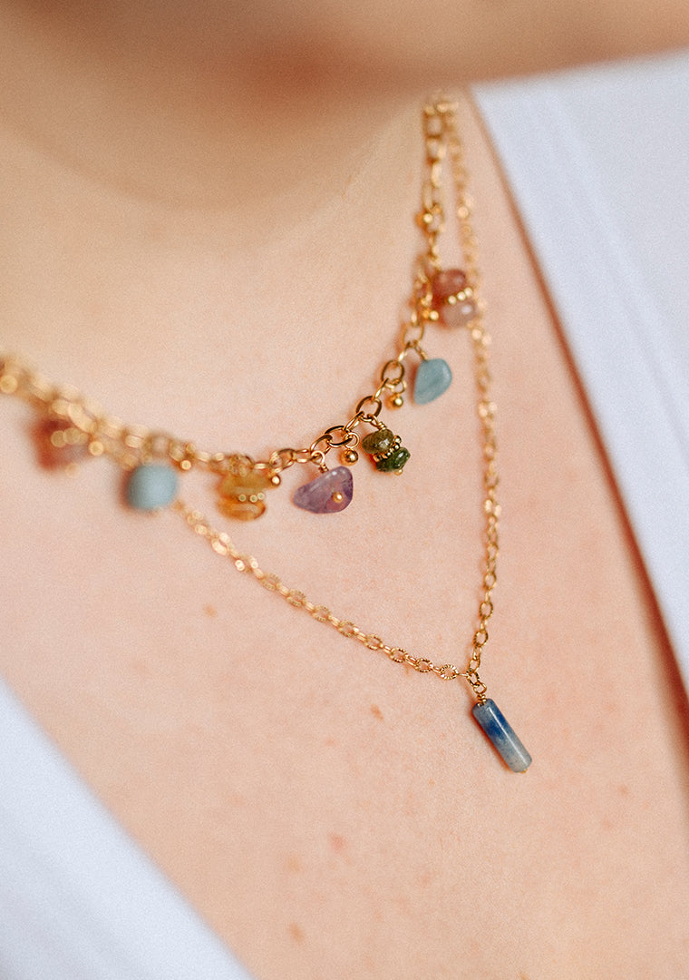 Collier Isa - Lépidolite bleue