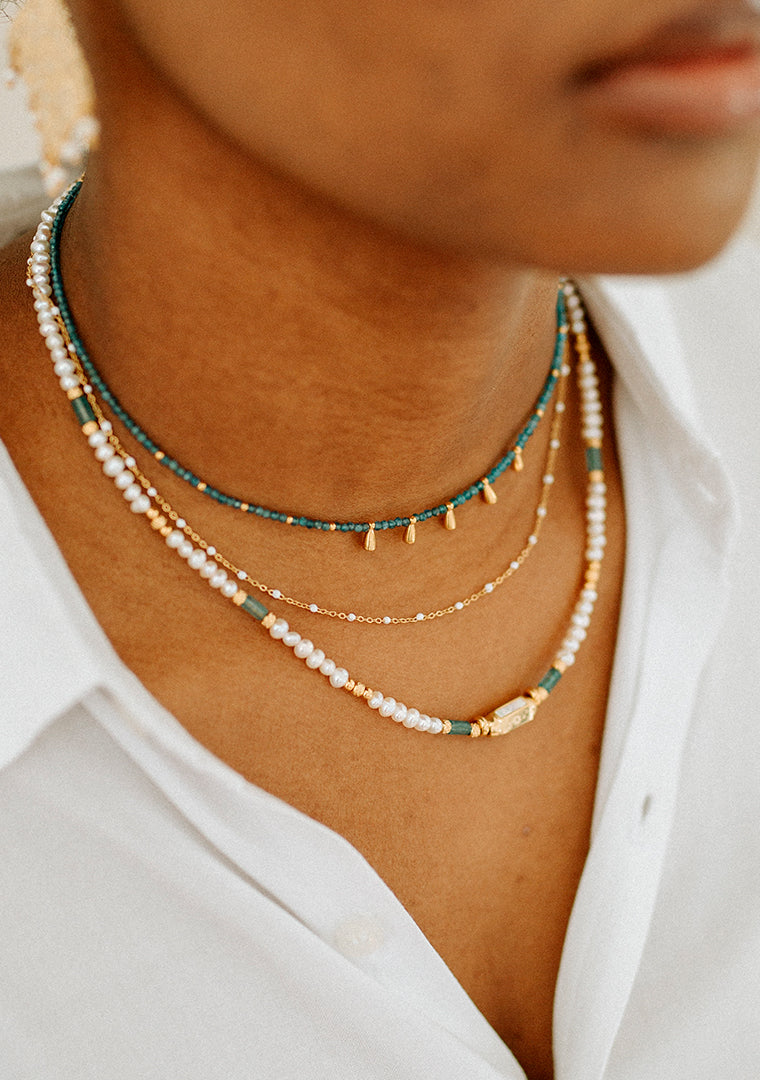 Collier Léana - Perles d’eau douce & Apatite