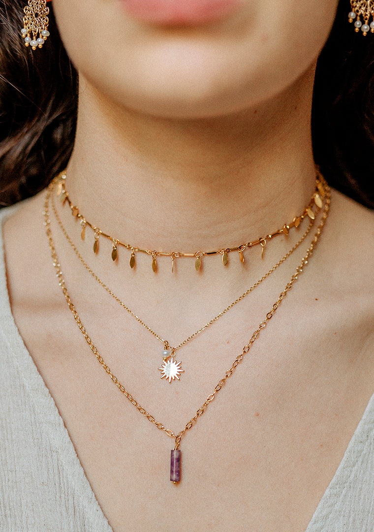 Collier Isa - Lépidolite violette