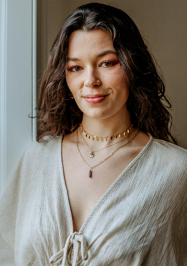 Collier Isa - Lépidolite violette