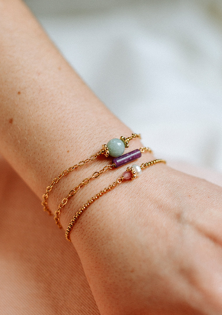 Bracelet Tisha - Tourmaline & Perle d’eau douce