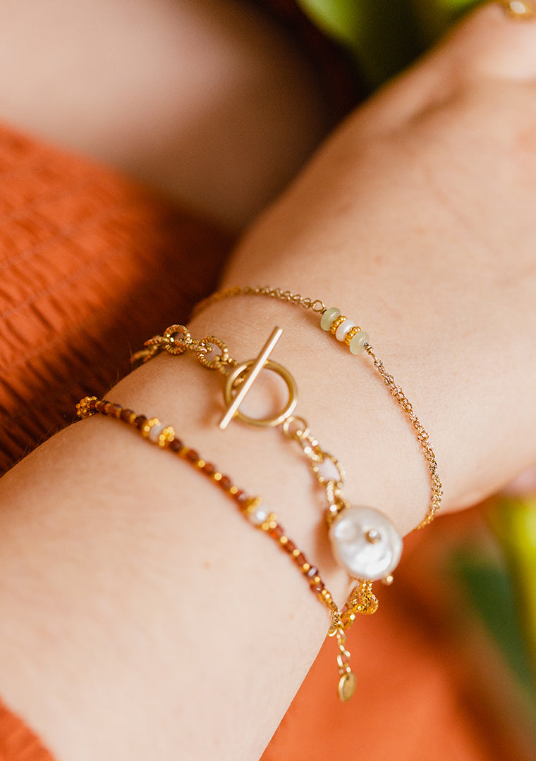 Bracelet Luana - Aventurines & Perle d’eau douce