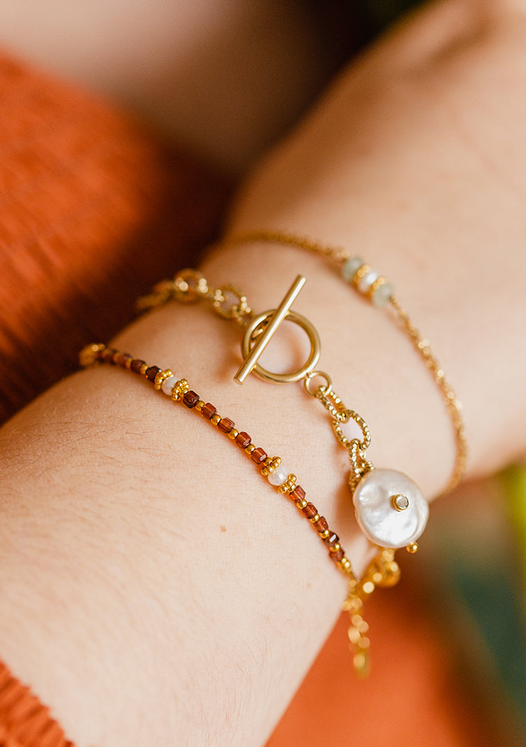 Bracelet Thiziri - Grenats & Perles d’eau douce