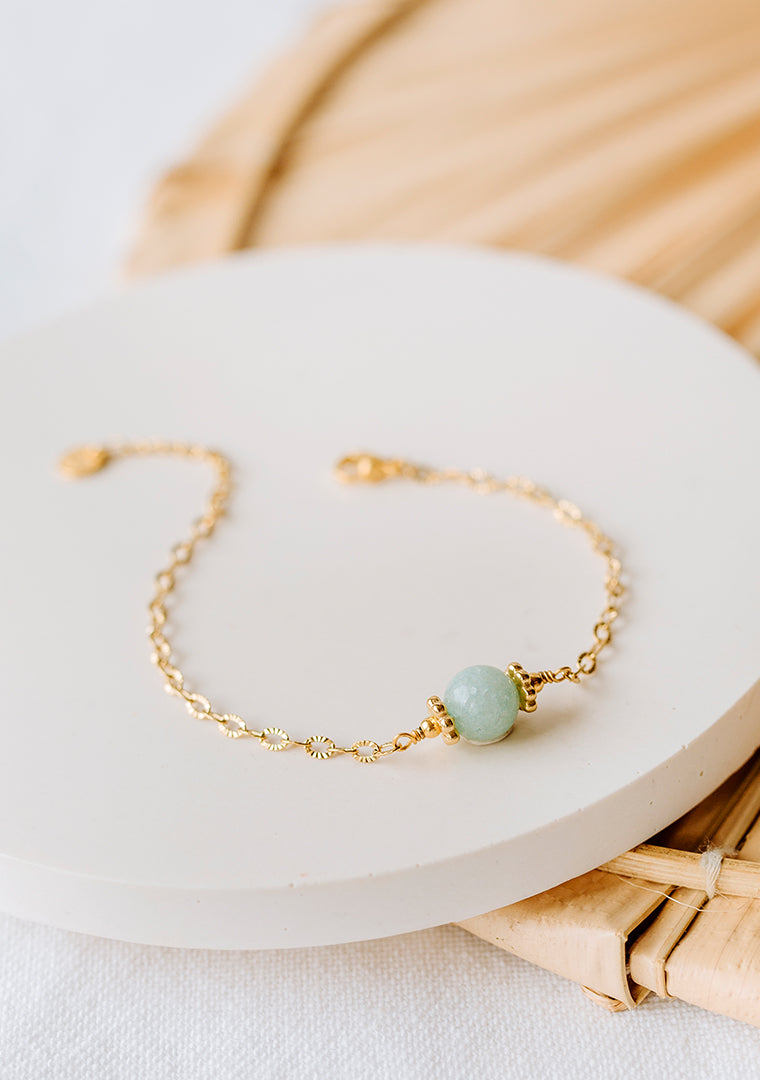 Bracelet Osiris - Jade teintée bleue