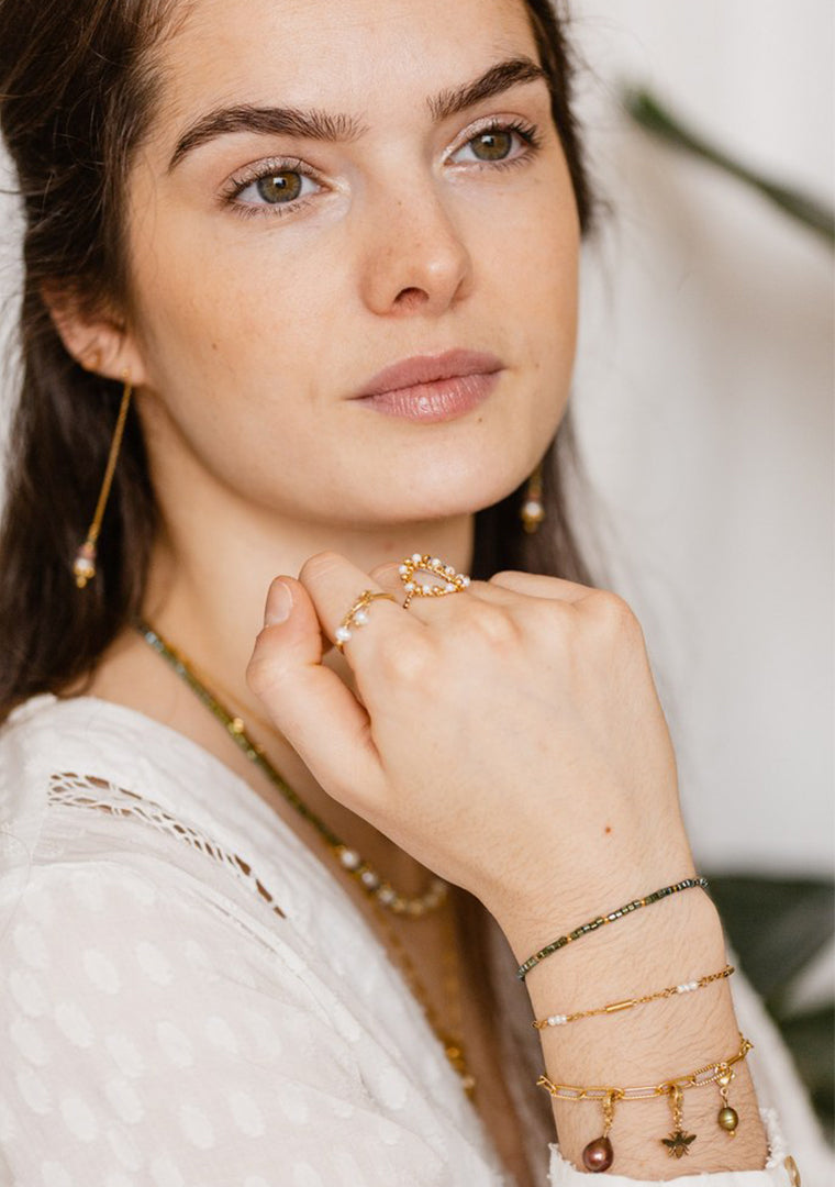 Bracelet Alya - Hématites kaki