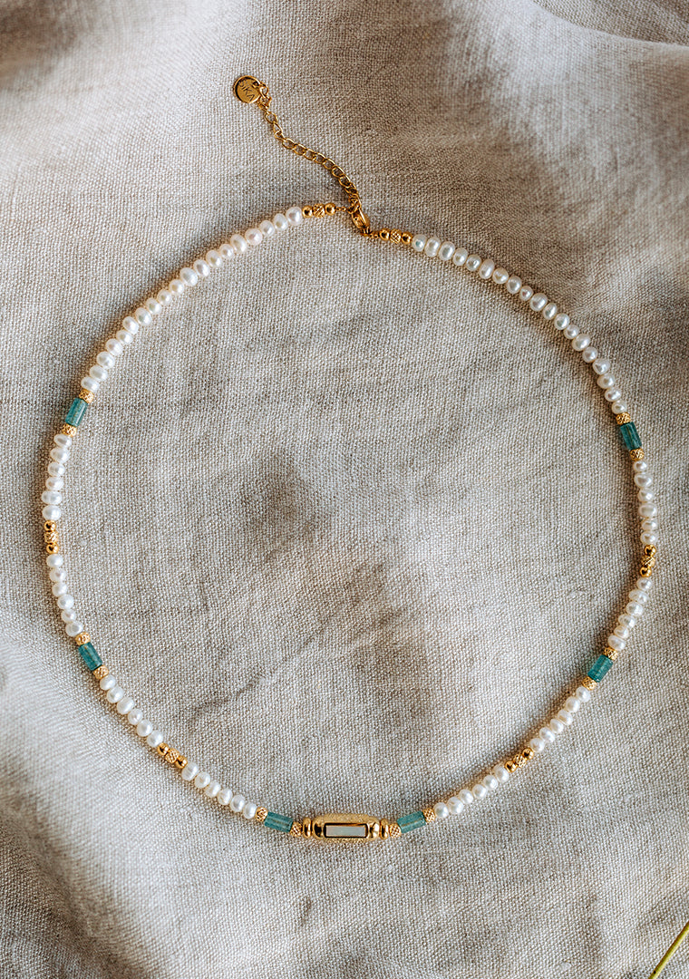 Collier Léana - Perles d’eau douce & Apatite