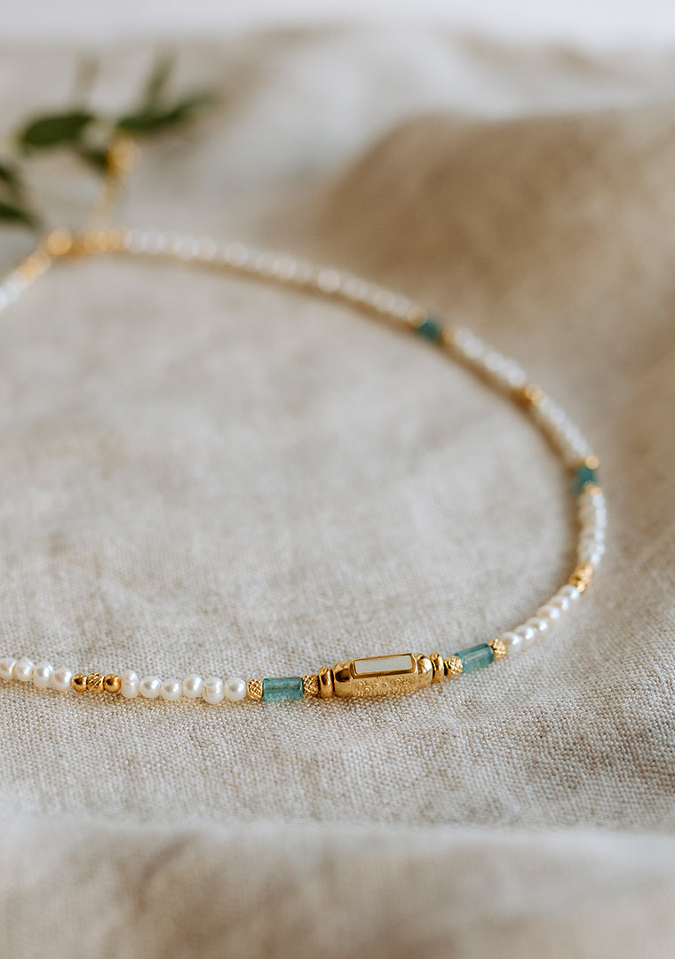 Collier Léana - Perles d’eau douce & Apatite
