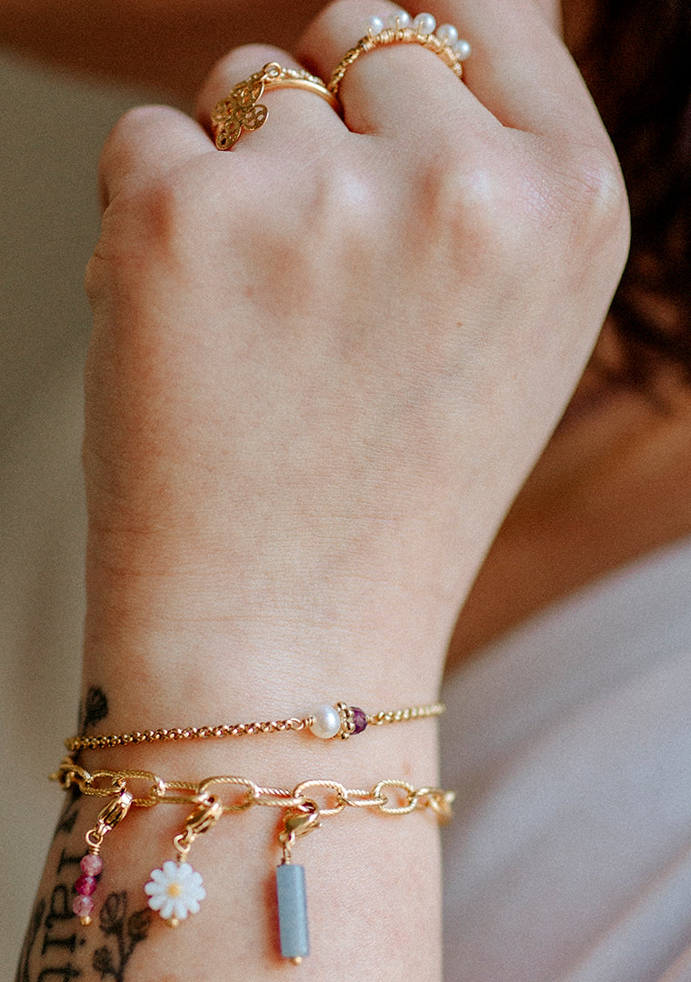 Bracelet Tisha - Améthyste & Perle d’eau douce