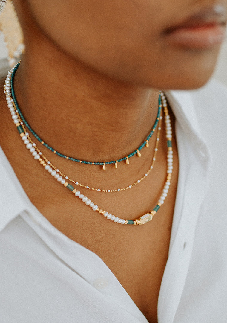 Collier Léana - Perles d’eau douce & Apatite