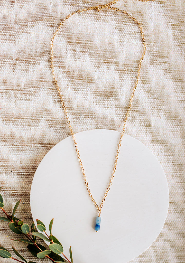 Collier Isa - Lépidolite bleue