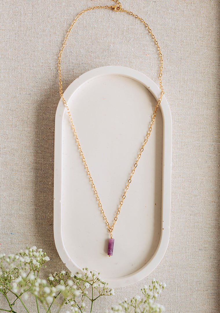 Collier Isa - Lépidolite violette