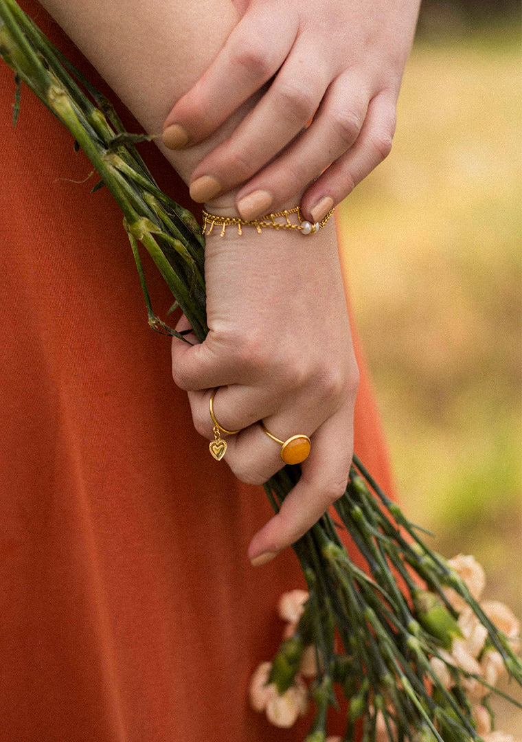 Bague Rosie - Jade teintée Jaune
